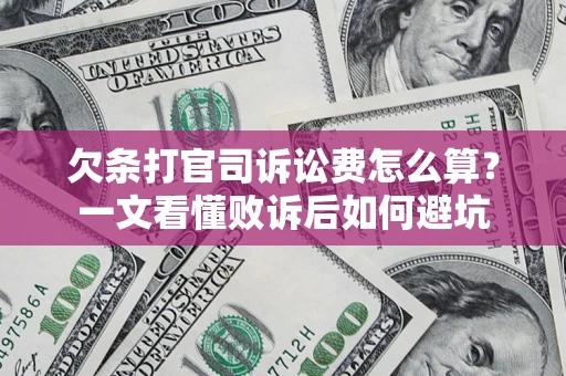 济南欠条打官司诉讼费怎么算？一文看懂败诉后如何避坑