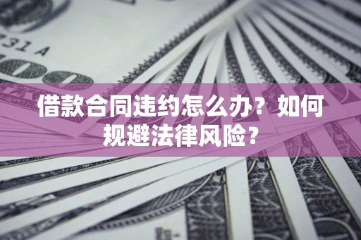 济南借款合同违约怎么办？如何规避法律风险？